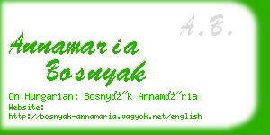 annamaria bosnyak business card